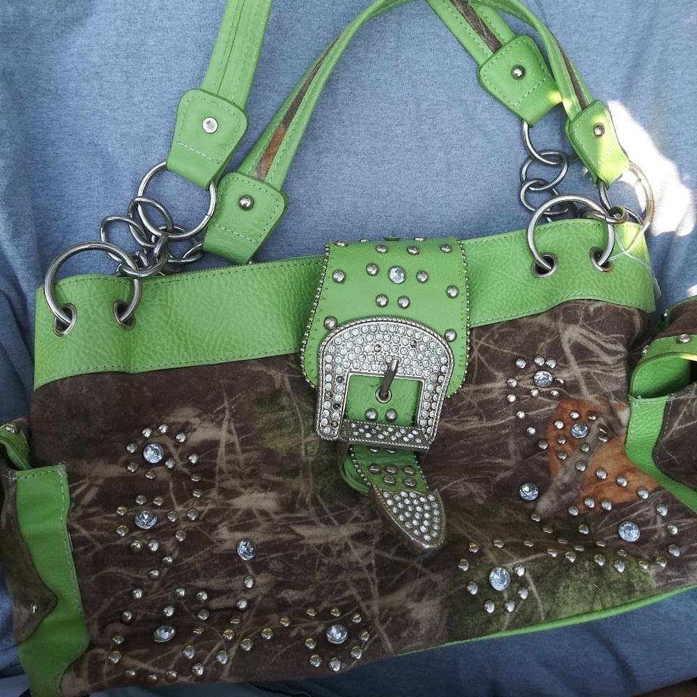 Two shoulder purses,with gem stones...